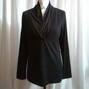 Black, lightweight, dressy knit shirt, never worn